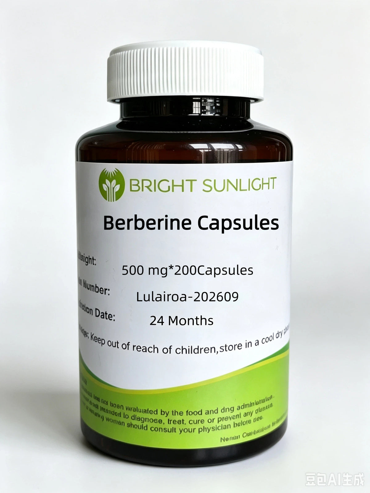 Lulairoa Berberine HCL Capsules 98% Purity, 500 mg*200 capsules