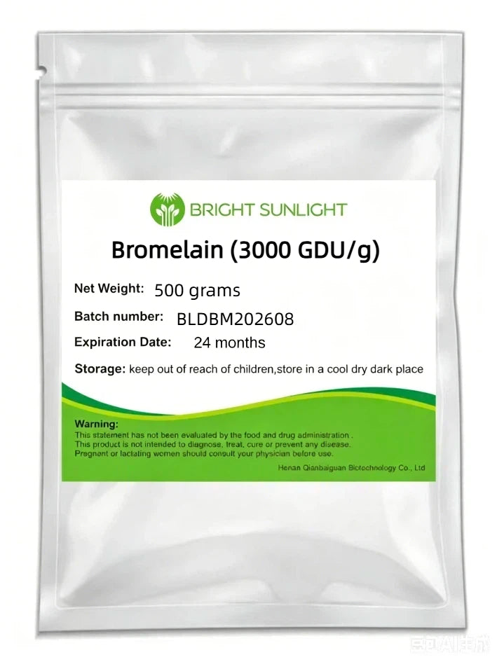 Bright sunlight Bromelain (3000 GDU/g), GMO-free, gluten-free , 200 grams - 1000 grams