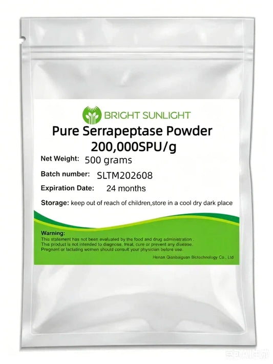 Pure Serrapeptase Powder 200,000SPU/g , 200 grams-1000 grams