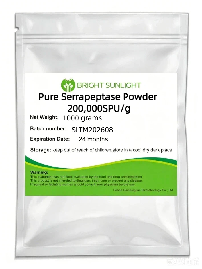 Pure Serrapeptase Powder 200,000SPU/g , 200 grams-1000 grams