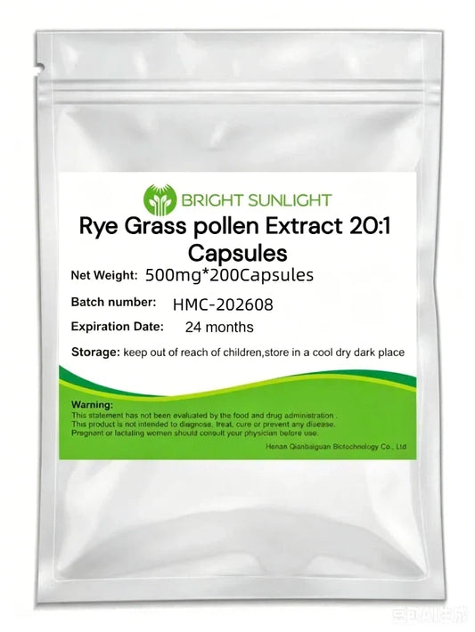 Lulairoa Rye Grass pollen Extract 20:1 Capsules High Quality & Pure ，500mg*200Capsules
