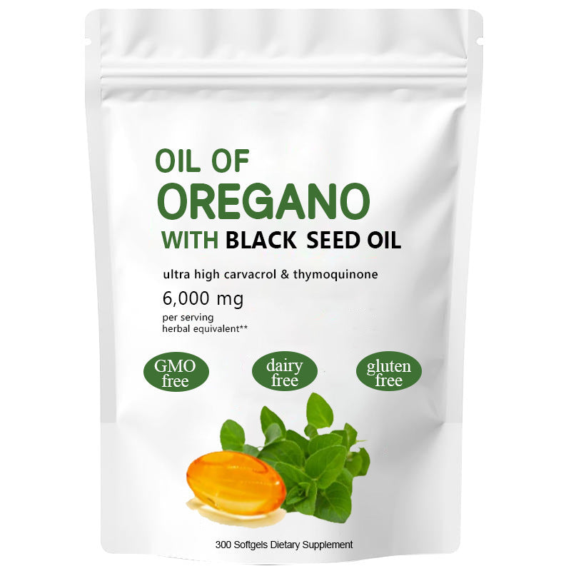 Oil of Oregano 6000mg 300 Softgels Capsules Black Seed Oil Immune Antioxidant